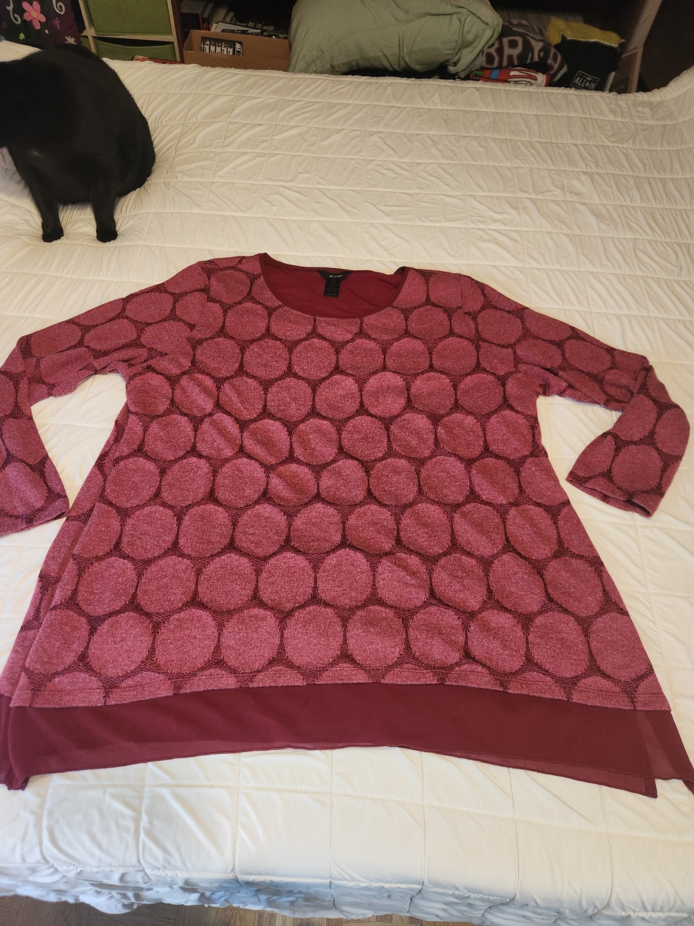 Ali Miles Berry Red Long Sleeve Top
